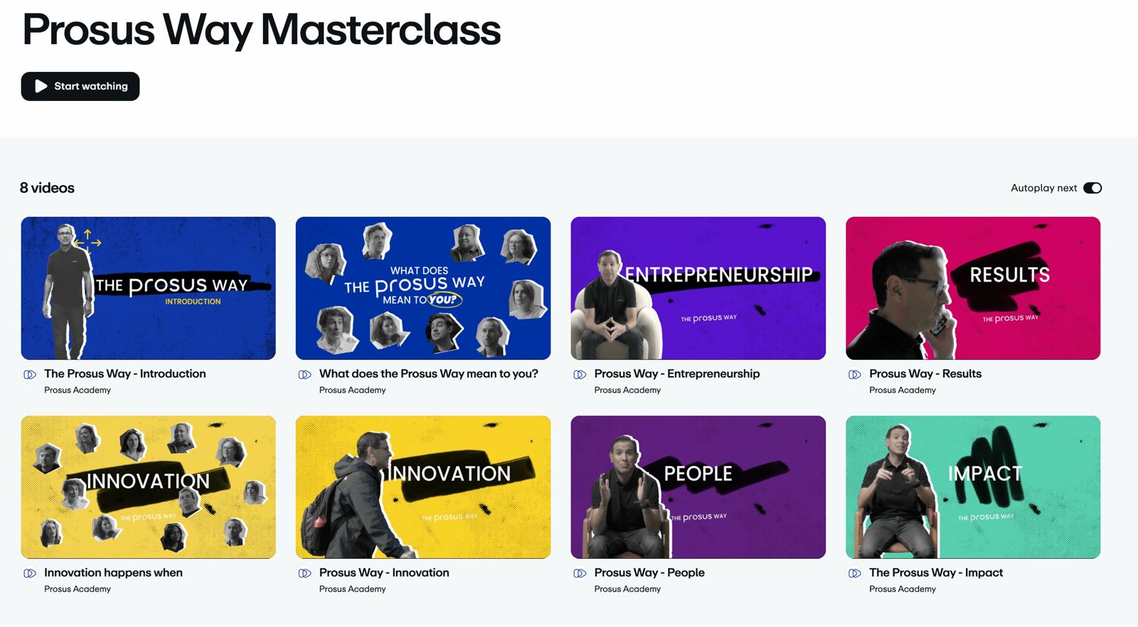 Trilha Prosus Way Masterclass com os oito episódios da série de cultura gravados por Edu Lins